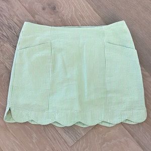 Lilly Pulitzer Green Seersucker Skort 00